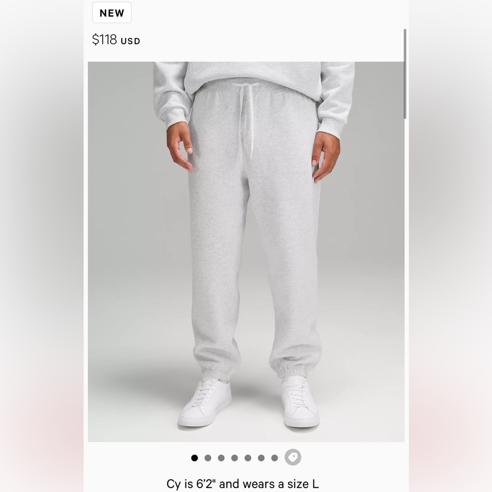 Men’s Lululemon Grey Jogger Size XLarge (Never Worn)